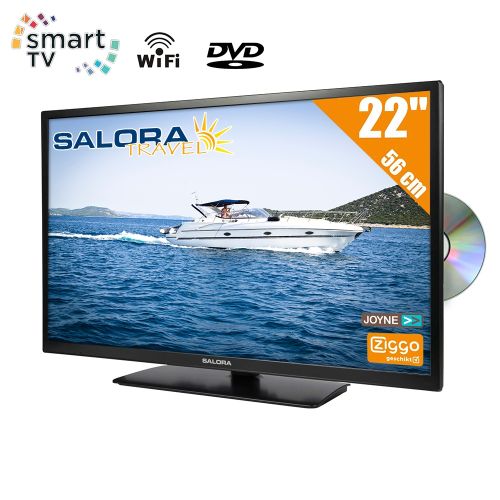 Salora Travel 12 volt 22 inch HD SMART TV met Wifi en DVD-Speler DVB-T2-S2-C Salora Travel 12 volt 22 inch HD SMART TV met Wifi en DVD-Speler DVB-T2-S2-C