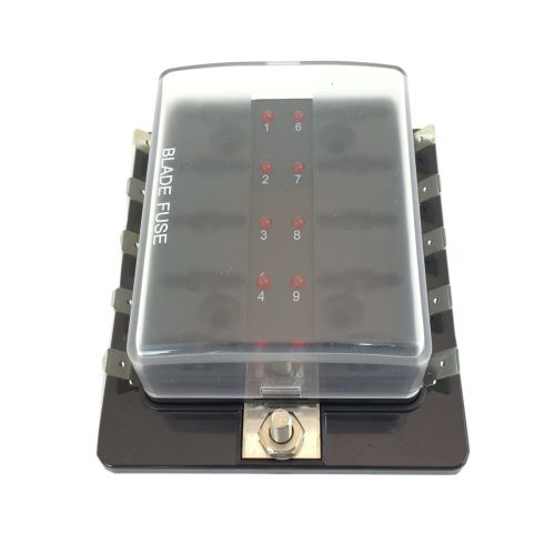 Steekzekeringhouder 10 voudig met controle LED's