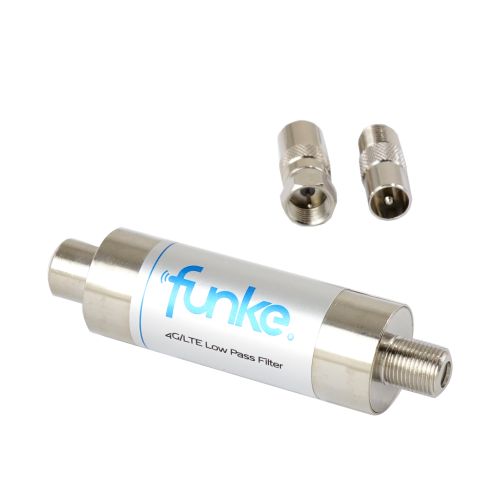 Funke 790 4G/LTE filter, voorkomt storingen in DVB-T ontvangst Funke 790 4G/LTE filter, voorkomt storingen in DVB-T ontvangst