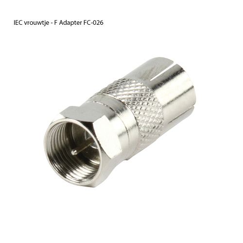 Coax Verloopplug IEC Female - F Connector Coax Verloopplug IEC Female - F Connector