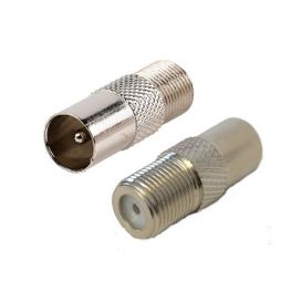 Coax verloopplug IEC Male - F-Connector