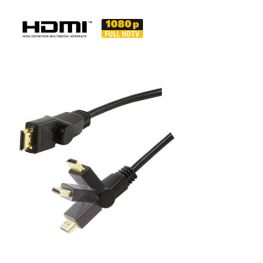 Vergulde HDMI Kabel High Speed 360° draai- en roteerbaar