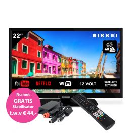 Nikkei Mobile NL22MSMART 12 volt TV 22 Inch SMART TV en Gratis Stabilisator