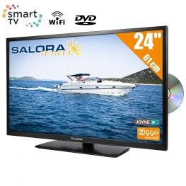 Salora Travel 12 volt 24 inch HD SMART TV met Wifi en DVD-Speler DVB-T2-S2-C