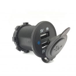 12/24 volt USB waterbestendig dubbel inbouwstopcontact met laadfunctie