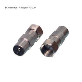 Coax Verloopplug IEC Male - F Connector