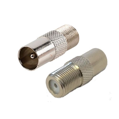 Verloopplug van F-connector naar IEC male. Nu € 0.95 - 12 Volt