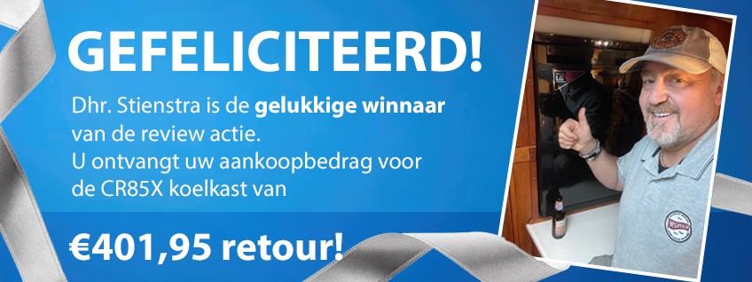 Schrijf een review en win uw aankoopbedrag terug winnaar De heer Stienstra